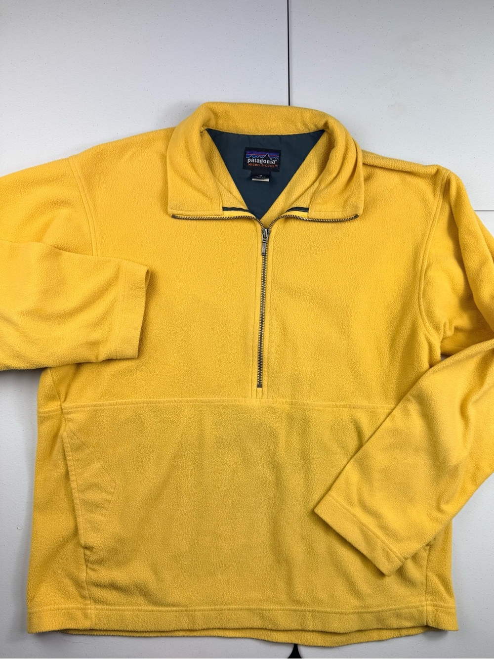 Patagonia vintage Men's Yellow Quarter-Zip Fleece Pullover